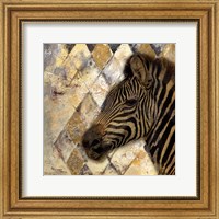 Framed 'Golden Safari I (Zebra)' border=