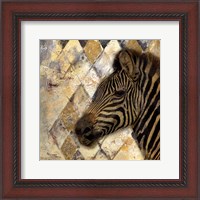 Framed 'Golden Safari I (Zebra)' border=