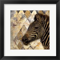 Framed Golden Safari I (Zebra)