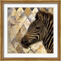 Framed Golden Safari I (Zebra)