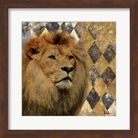 Framed 'Golden Safari IV (Lion)' border=