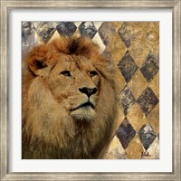 Framed Golden Safari IV (Lion)