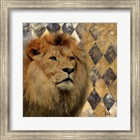 Framed Golden Safari IV (Lion)