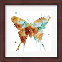 Framed 'Mis Flores Butterfly I' border=