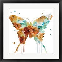Framed 'Mis Flores Butterfly I' border=