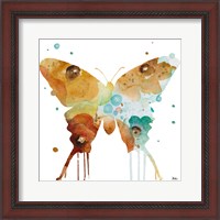 Framed 'Mis Flores Butterfly II' border=
