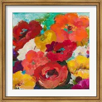 Framed Cheerful Flowers Square