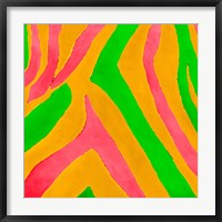 Framed Psychedelic Zebra Print I