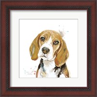 Framed Watercolor Beagle