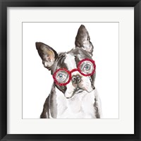 French Bulldog with Glasses Framed Print