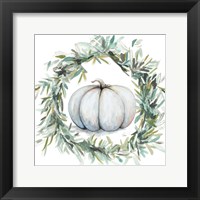 Framed White Pumpkin With Garland I