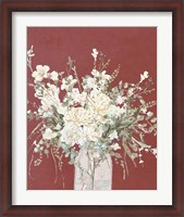 Framed Warm Flowers in Glass Vase