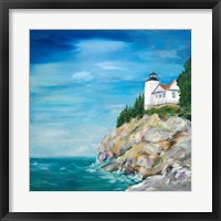 Lighthouse on the Rocky Shore II Framed Print