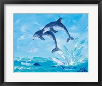 Framed Soaring Dolphins I