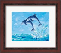 Framed Soaring Dolphins I