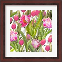 Framed 'Tulip Symphony I' border=