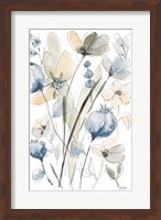 Framed Blue And White Floral II