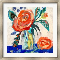 Framed Rose and Berry Rendezvous