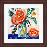 Framed Rose and Berry Rendezvous