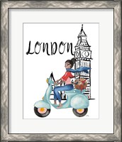 Framed 'London By Moped' border=