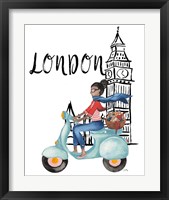 Framed 'London By Moped' border=