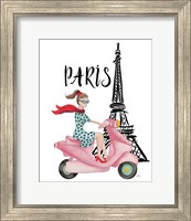 Framed 'Paris By Moped' border=