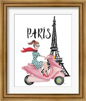 Framed 'Paris By Moped' border=