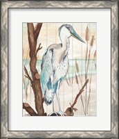 Framed 'Heron On Branch I' border=