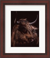 Framed Moody Cow