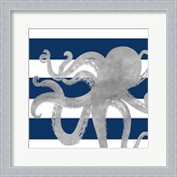 Framed Silver Coastal on Blue Stripe II