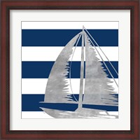 Framed Silver Coastal on Blue Stripe IV