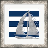 Framed Silver Coastal on Blue Stripe IV