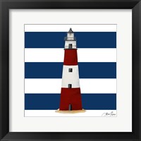 Framed Nautical Stripe Lighthouse