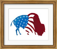 Framed Patriotic Bison