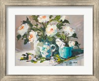 Framed White Peonies II