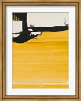 Framed Yellow Abstract Vertical II