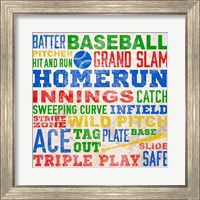 Framed 'Colorful Baseball Typography' border=