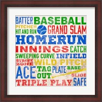 Framed Colorful Baseball Typography