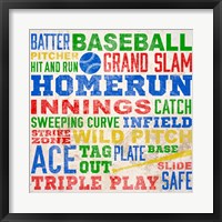 Framed Colorful Baseball Typography