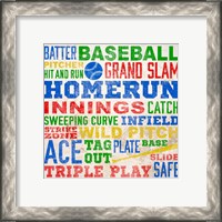Framed 'Colorful Baseball Typography' border=