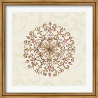 Framed Elegant Season Snowflake III Pink