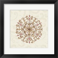 Framed Elegant Season Snowflake III Pink