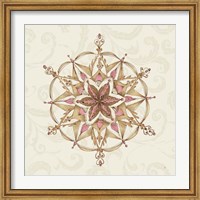 Framed Elegant Season Snowflake II Pink