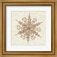 Framed 'Elegant Season Snowflake I Pink' border=