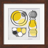 Framed 'Modern Kitchen Square II Yellow' border=