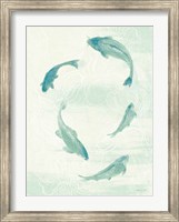 Framed Celadon Koi II