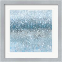 Framed Abstract Rain Slate Blue