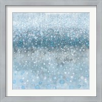 Framed Abstract Rain Slate Blue