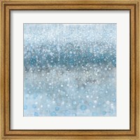 Framed Abstract Rain Slate Blue