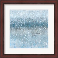 Framed Abstract Rain Slate Blue